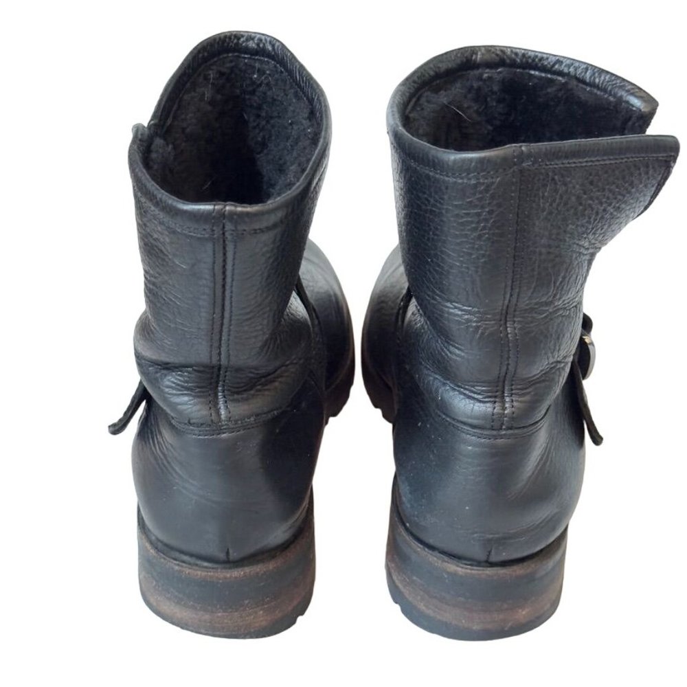 Frye Black Leather Buckle Ankle Boots - Picture 3 of 14